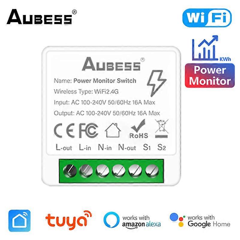 16A Tuya Smart WiFi Switch 2-way/2 Gang Control Switch Mini Breaker Smart Life Control Support