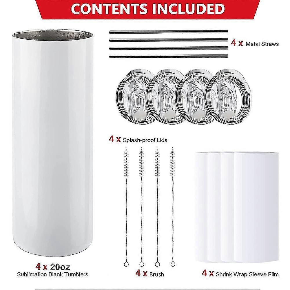 Stainless Steel Sublimation Tumblers 20 Oz Sublimation Blanks Skinny Tumbler With Sublimation Shrin