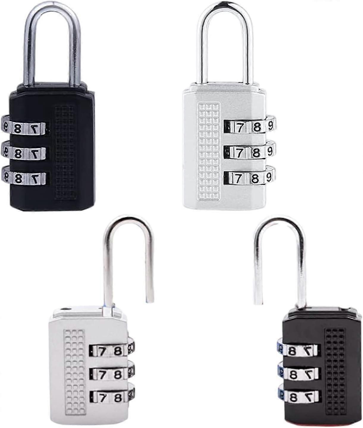 4 Pieces Combination Padlock 3 Digit Code Padlock Rust Proof Combination Lock for Shed Fence Yard Latch