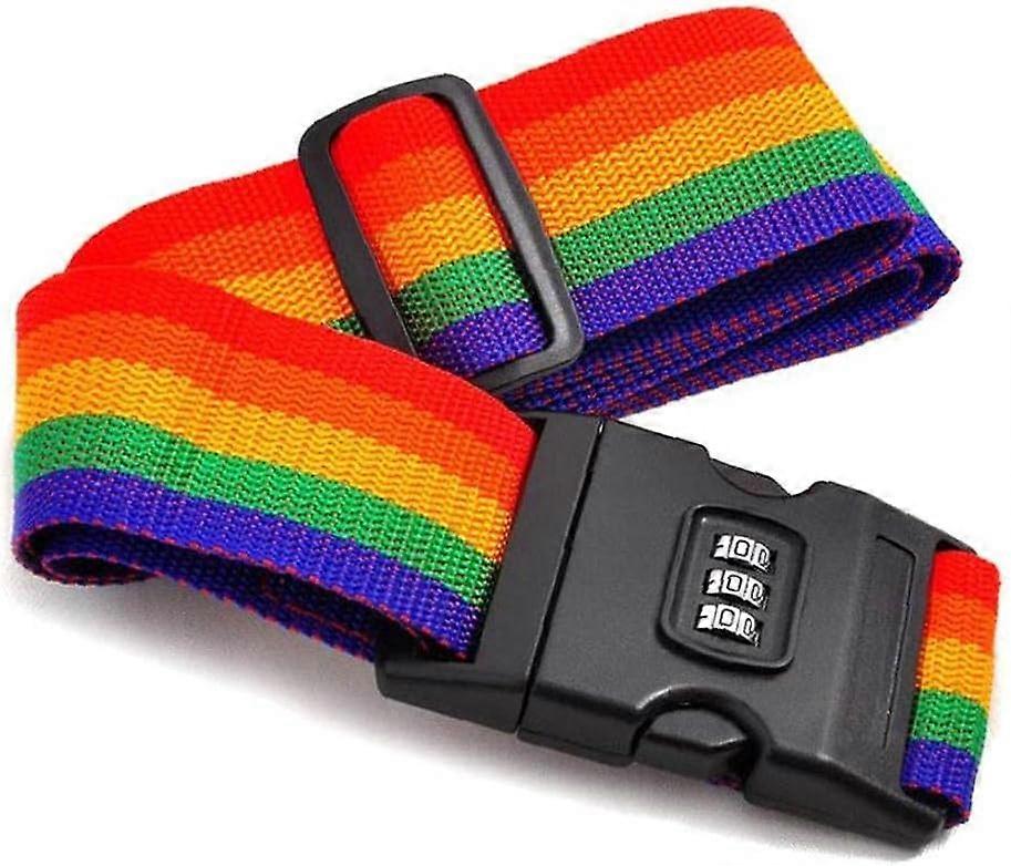 1pc Luggage Straps Adjustable Travel Suitcase Baggage Belts with 3-dial Combination Lock Practical Packing Belt
