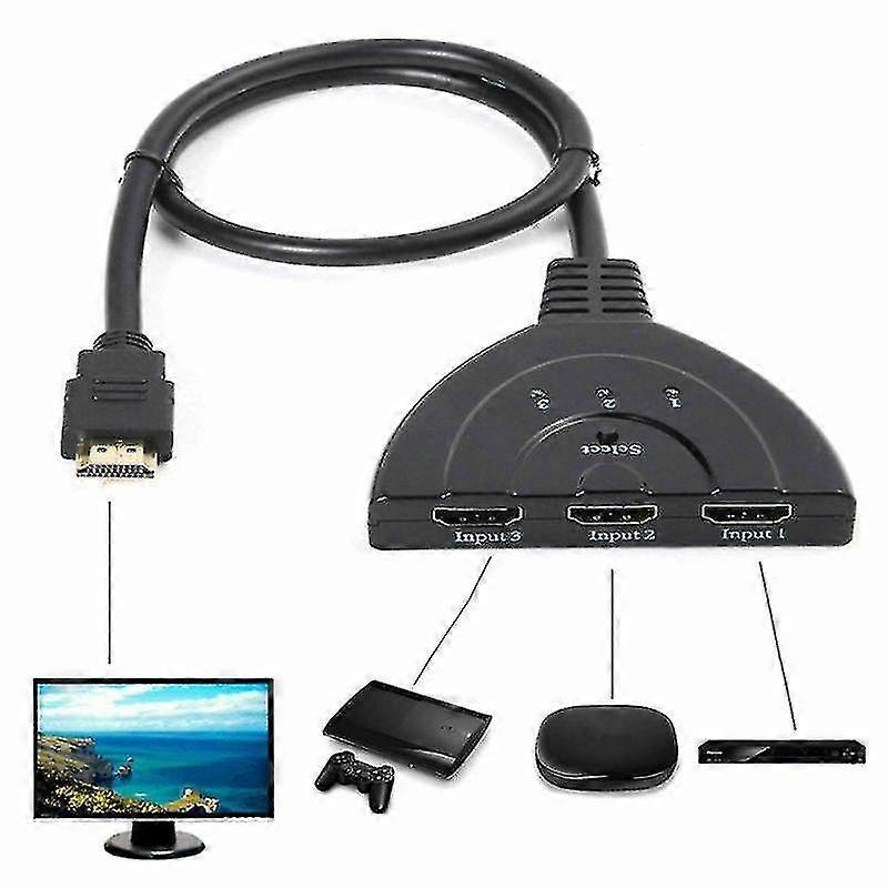 3 Port Hdmi Splitter Cable 1080p Switch Hub