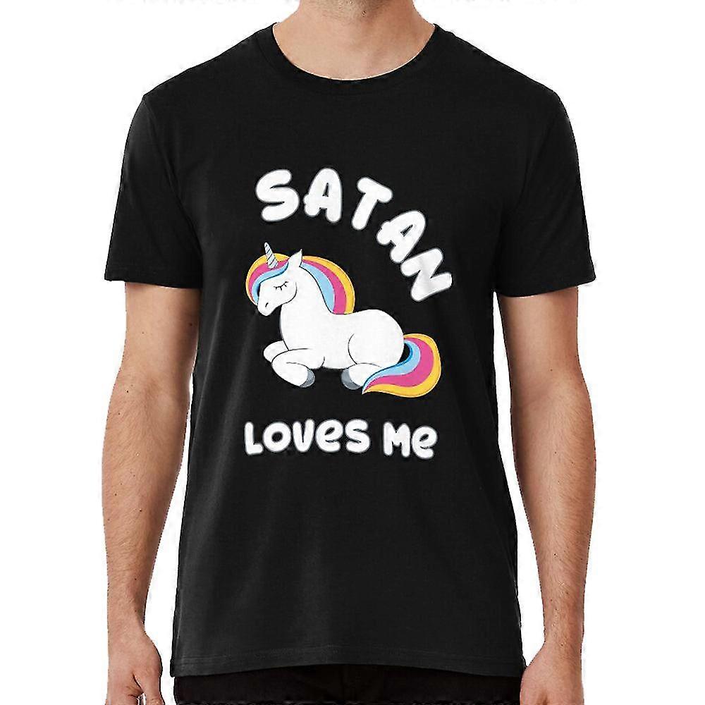 Drôle licorne licornes satan m’aime t-shirt cadeau en métal