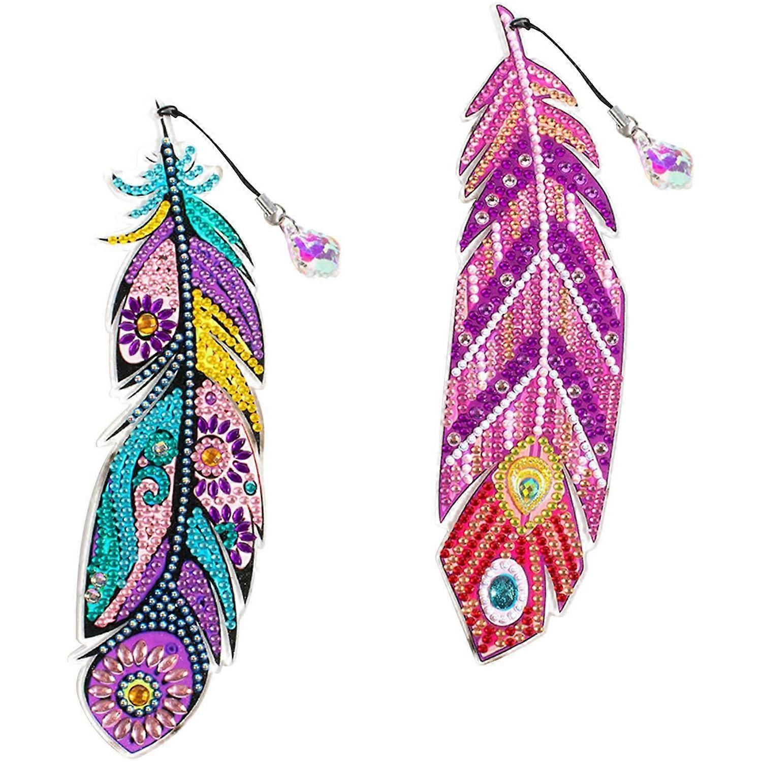 2 set 5D DIY diamond painting bookmarks