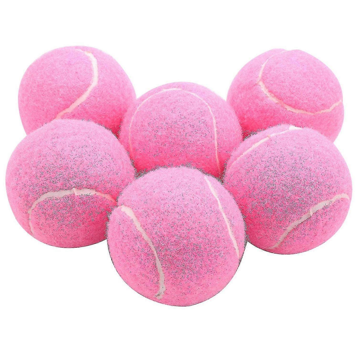 6 adet Paket Pembe Tenis Topları Aşınmaya Dayanıklı Elastik Eğitim Topları 66mm Bayanlar Yeni Başlayanlar Uygulama On