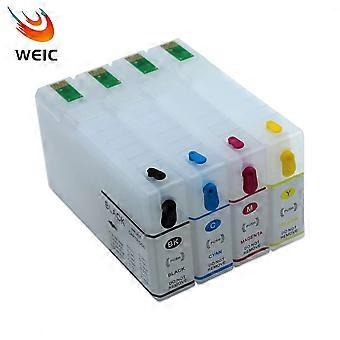 4Colors 676XL Refill Ink Cartridge for Epson WP4010 WP4020 WP4023 WP4090 WP4520 WP4530 WP4533 WP4540 WP4590 Printer with Chip