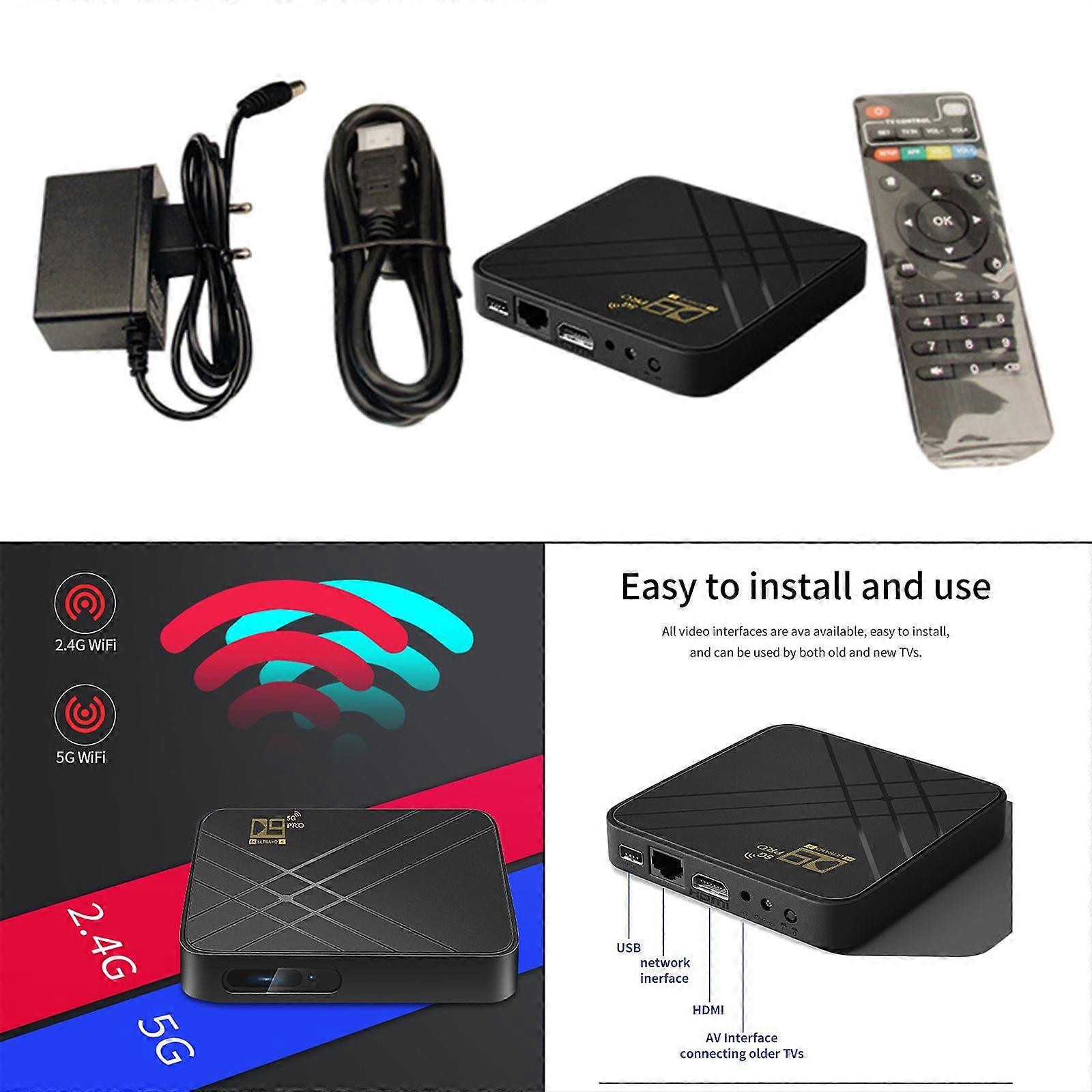 5g Android Set Up Box WIFI Network Bluetooth HD Player 8+128G D9 PRO