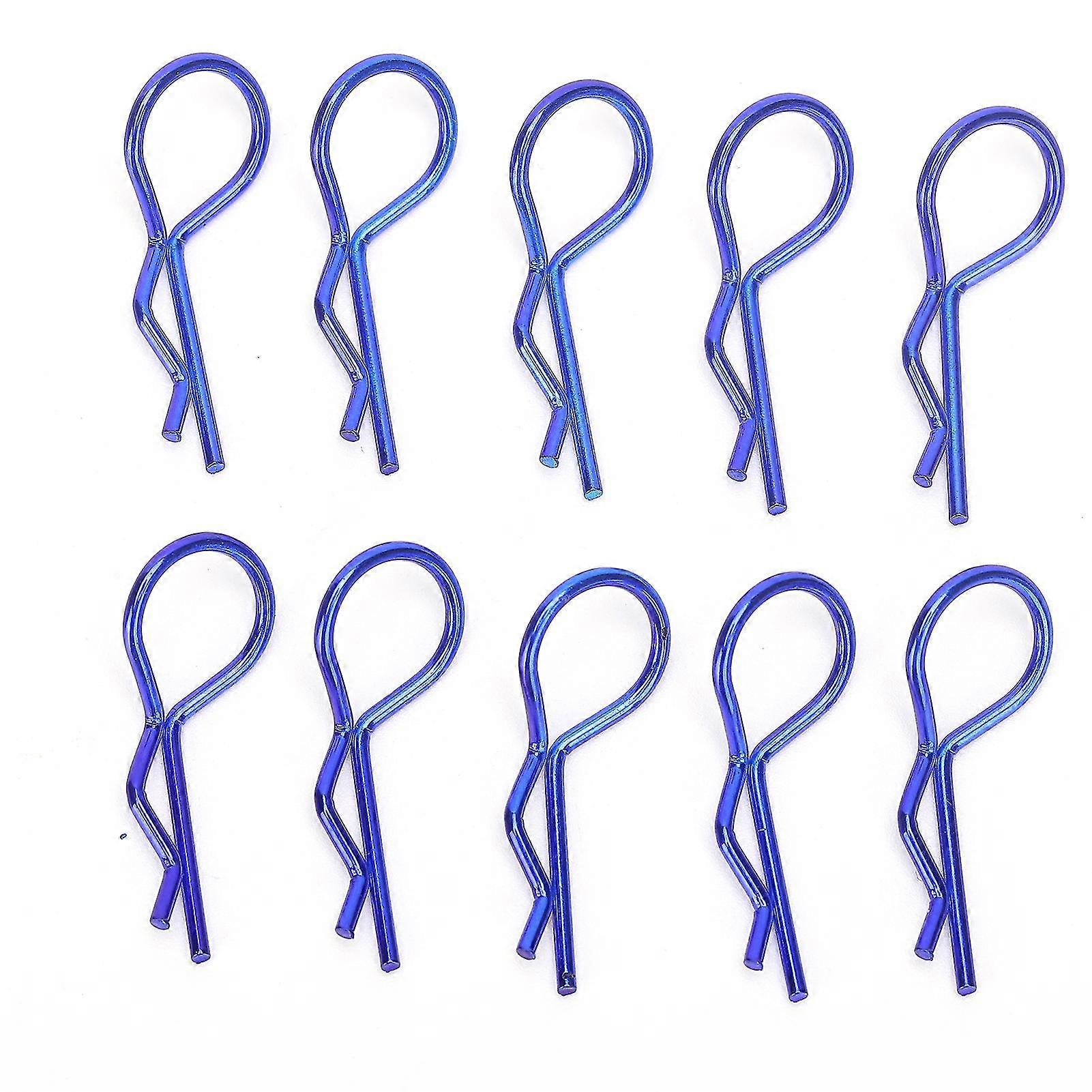 13MM RShapeメタルボディクリップピンRCカー用 - 10個(ブルー)