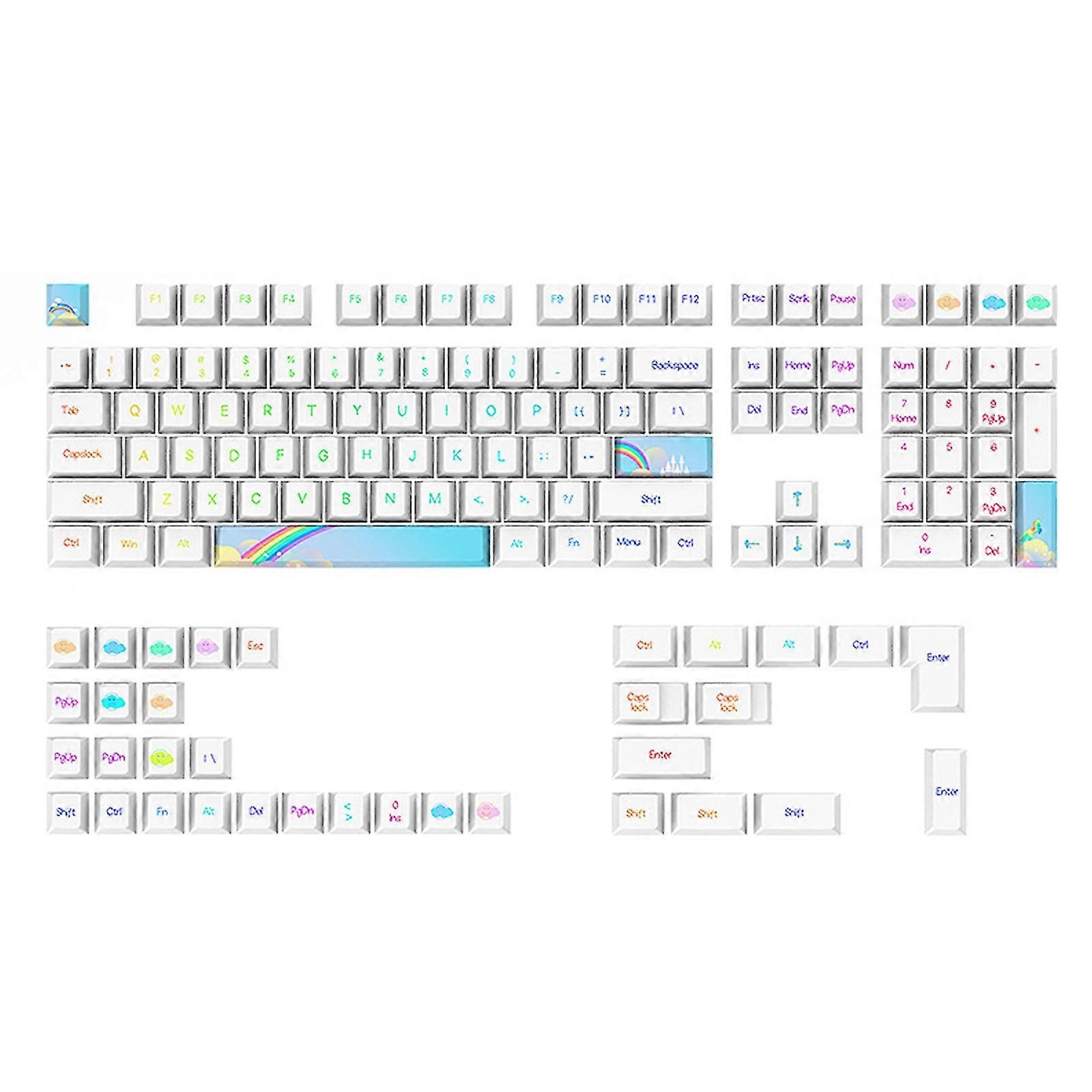 130 Keys Keycaps Set  Cherry Height Keycap Electronic Game Mechanical Keycap PK