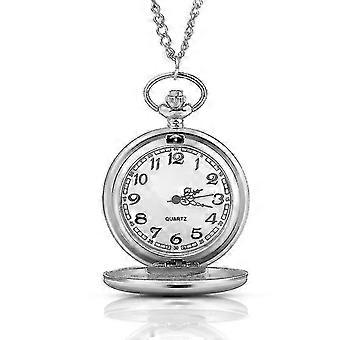 Vintage Pocket Watch Unisex Quartz Watch With Necklace Chain