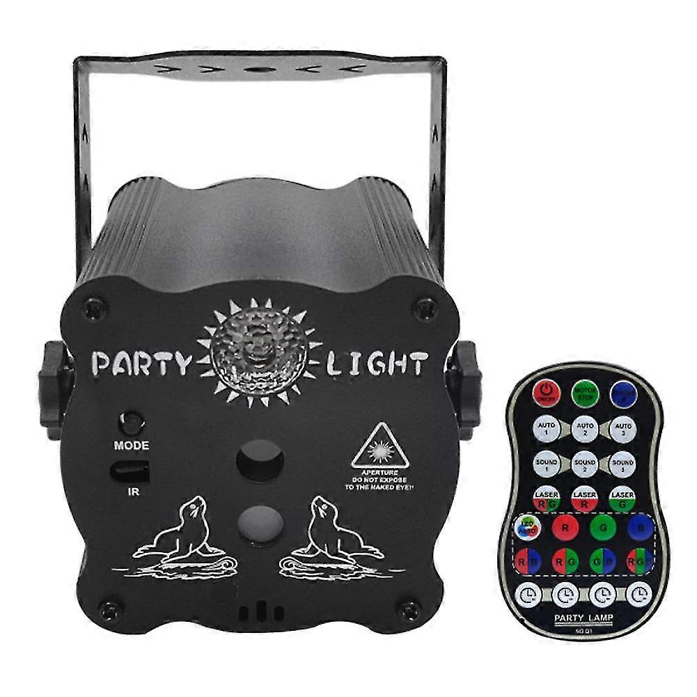 DJ Disco Stage Party Lights, LED Sound Activated Light RGB Flash Strobe Projector with Remote Contr