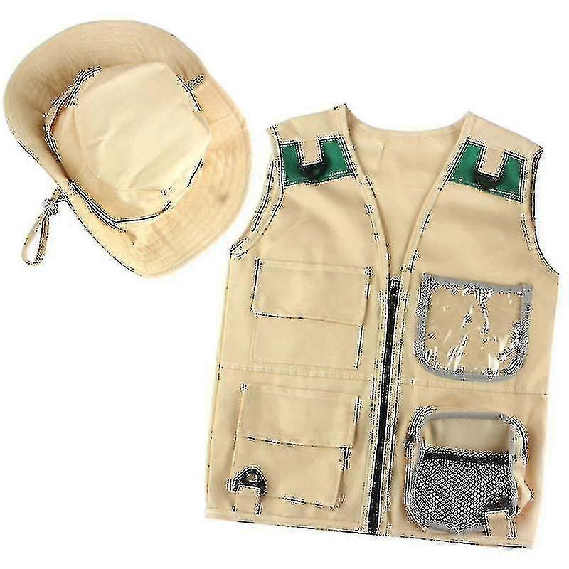 Outdoor Adventure Kit For Young Kids Cargo Vest And Hat Set