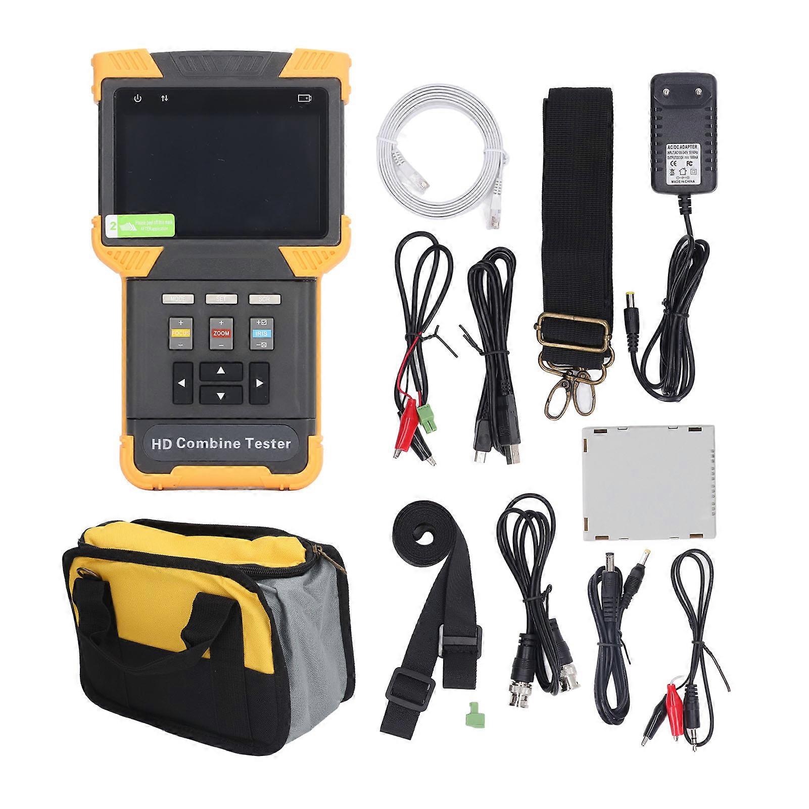 IP Camera Tester CVI TCI AHD Monitor Camera Tester Tool Set Kit 100240V AC for Maintenance EU Plug