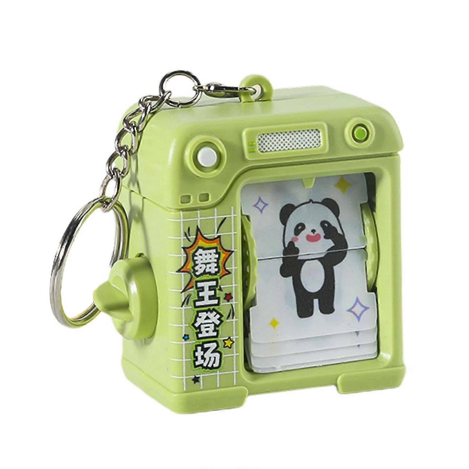Page Turning Animation Machine Toy Key Chain Spin Reels Dance Swing Flip Cartoon Pendant Bag