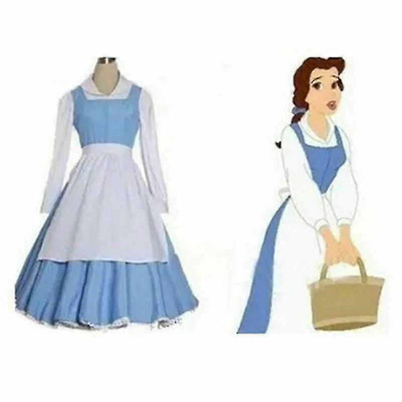 La Bella Adulta Y La Bestia Bella Azul Vestido Cosplay Disfraz