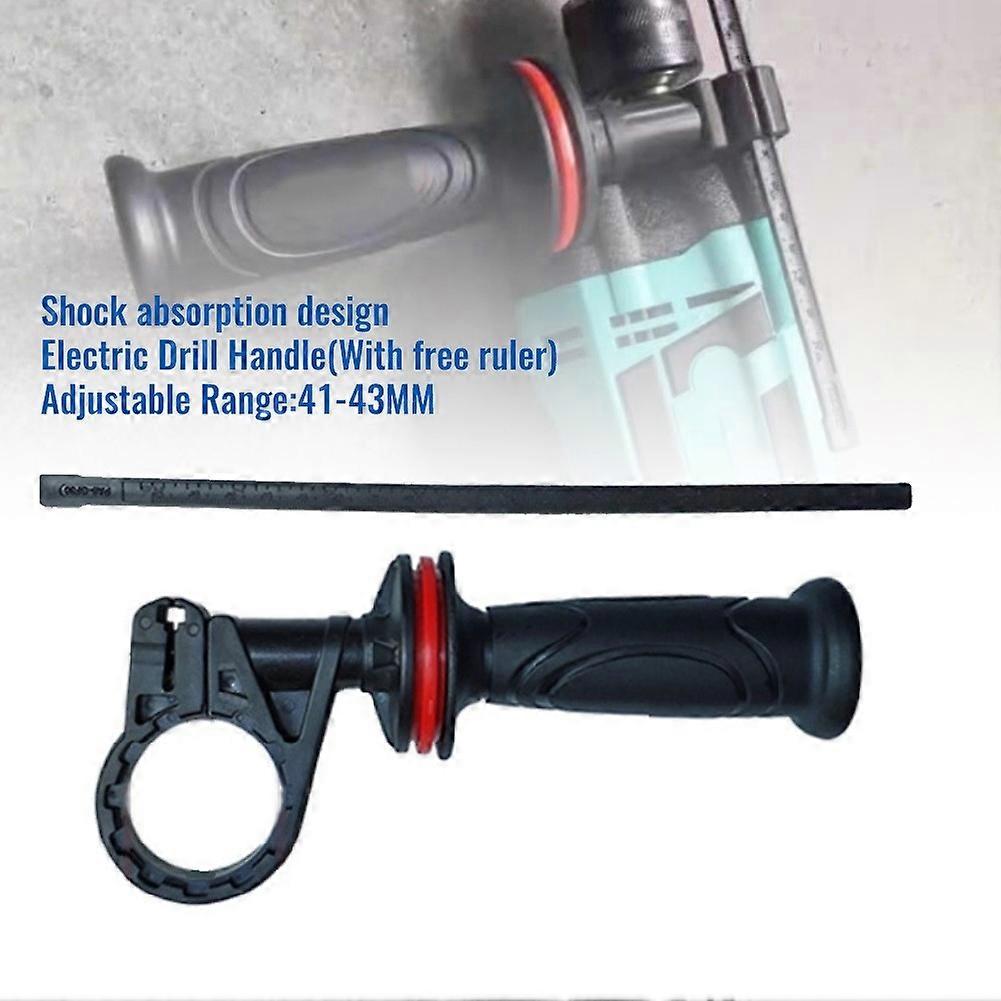 Hammer Drill Handle Fits Replacement Durable Shock-Absorbing Handle 41-43mm Impact Drill Accessories Damping handle tape ruler