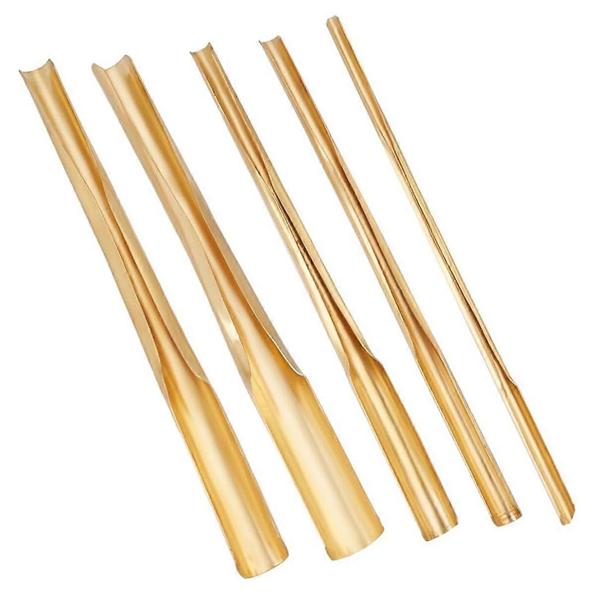 5 Pieces Gold Brass Clay Hole Cutter Sculpture Ceramic Tools for Drilling and Sculpting Ceramic DIY Carving Crafts