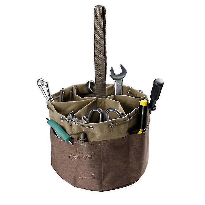 Parachute Bag Small Parts Bag Multifunction Canvas Kit Hydropower Worker Maintenance Tools Pack Garden Hardware Tool Organizer Bag With Drawstr BROW N