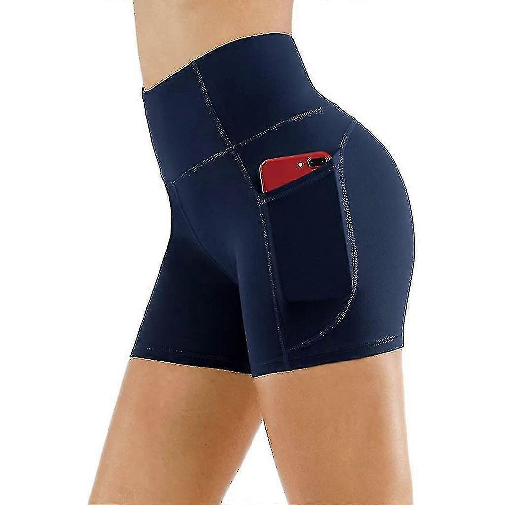 Women's Cycling Shorts Sports Shorts With Pockets Leggings Short High Waist Opaque Gym Shorts Push Up Hot Pants Summer For Yoga Running