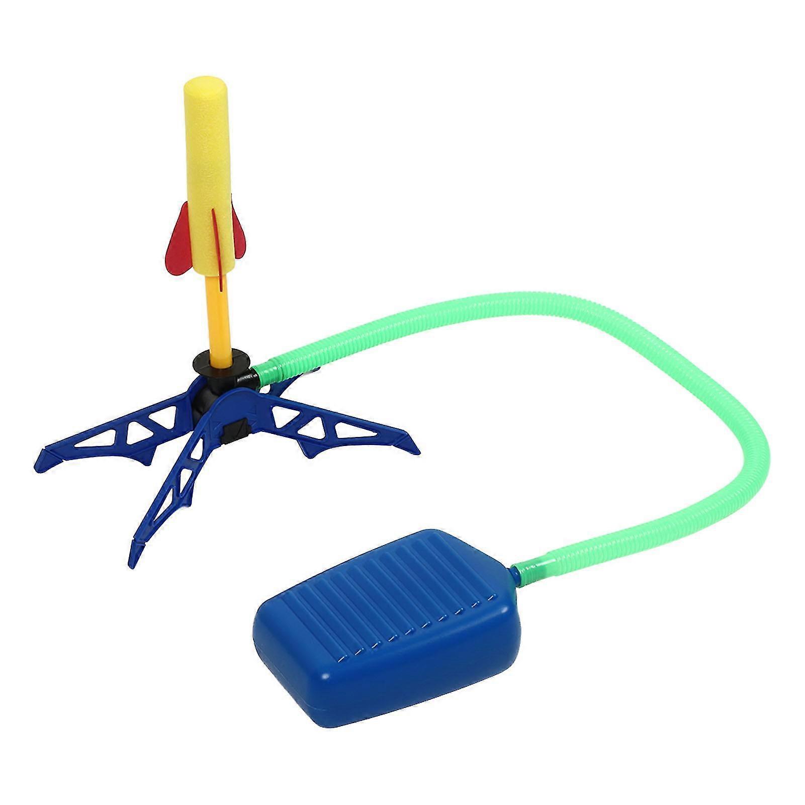 Pedal Rocket Launcher Toy with Pedal Air Pump EVA Rockets and Adjustable Launcher Outdoor Toy for Children