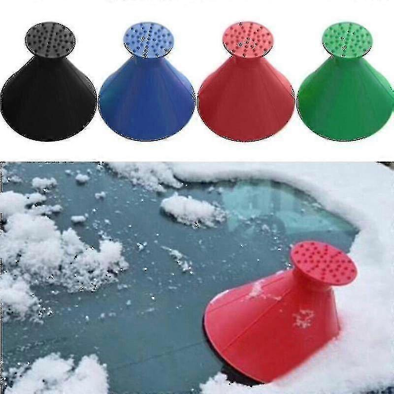 Car Windshield Magical Ice Scraper Snow Removal Tool Cone Shaped Round Funnel,magic Cone Shaped Windshield Ice Scraper-color:green