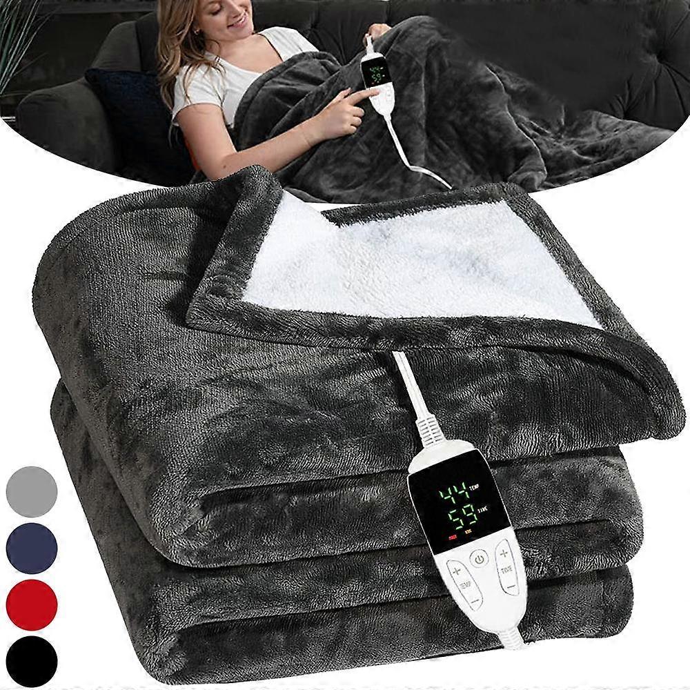 Controler digital de lux încălzit electric Throw Soft Fleece Grey Over Blanket Digital Controller