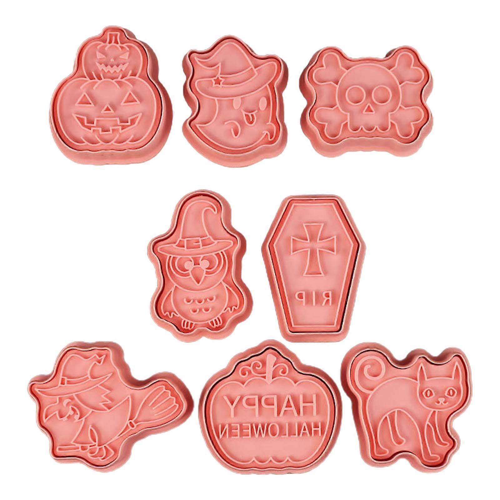 8 قطع هالوين فوندان قوالب البسكويت البلاستيك المواد الكوكيز القاطع قوالب