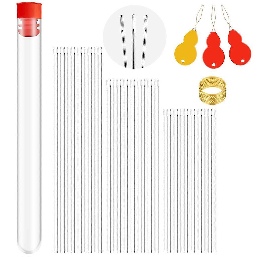 65 Pcs Beaded Needles 3 Sizes Seed Beaded Needles Foldable Beaded Needles Set