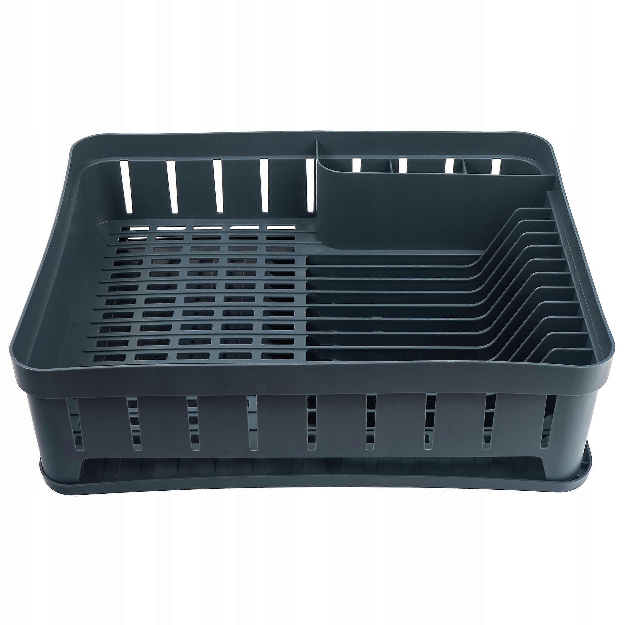 KADAX Abtropffläche einstöckig mit Besteck dunkelgrau