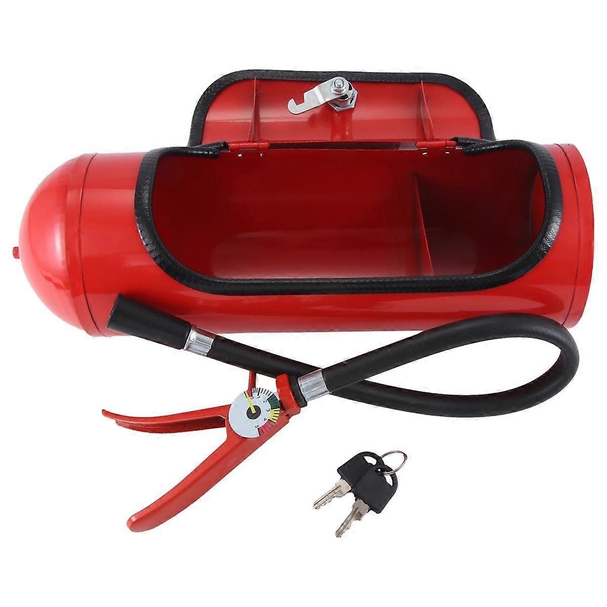 Fire Extinguishe Shape Wine Holder with Lock and Keys Novelty Fire Extinguishe Shaped Mini Bar Cabinet Wine Red