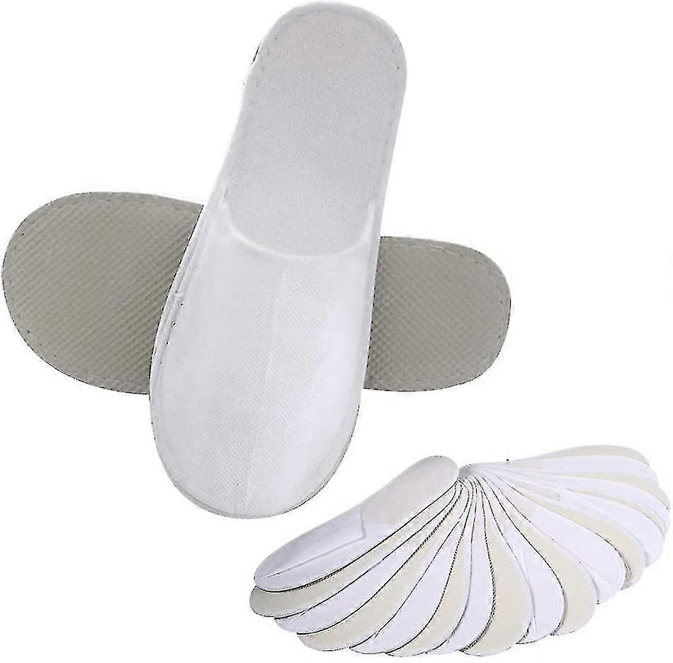 10 Pairs Disposable Slippers Travel Hotel Spa Slippers Hotel Slippers Travel Stay Sauna Wellness Massage Clinic Spa Slipper Universal Size, White