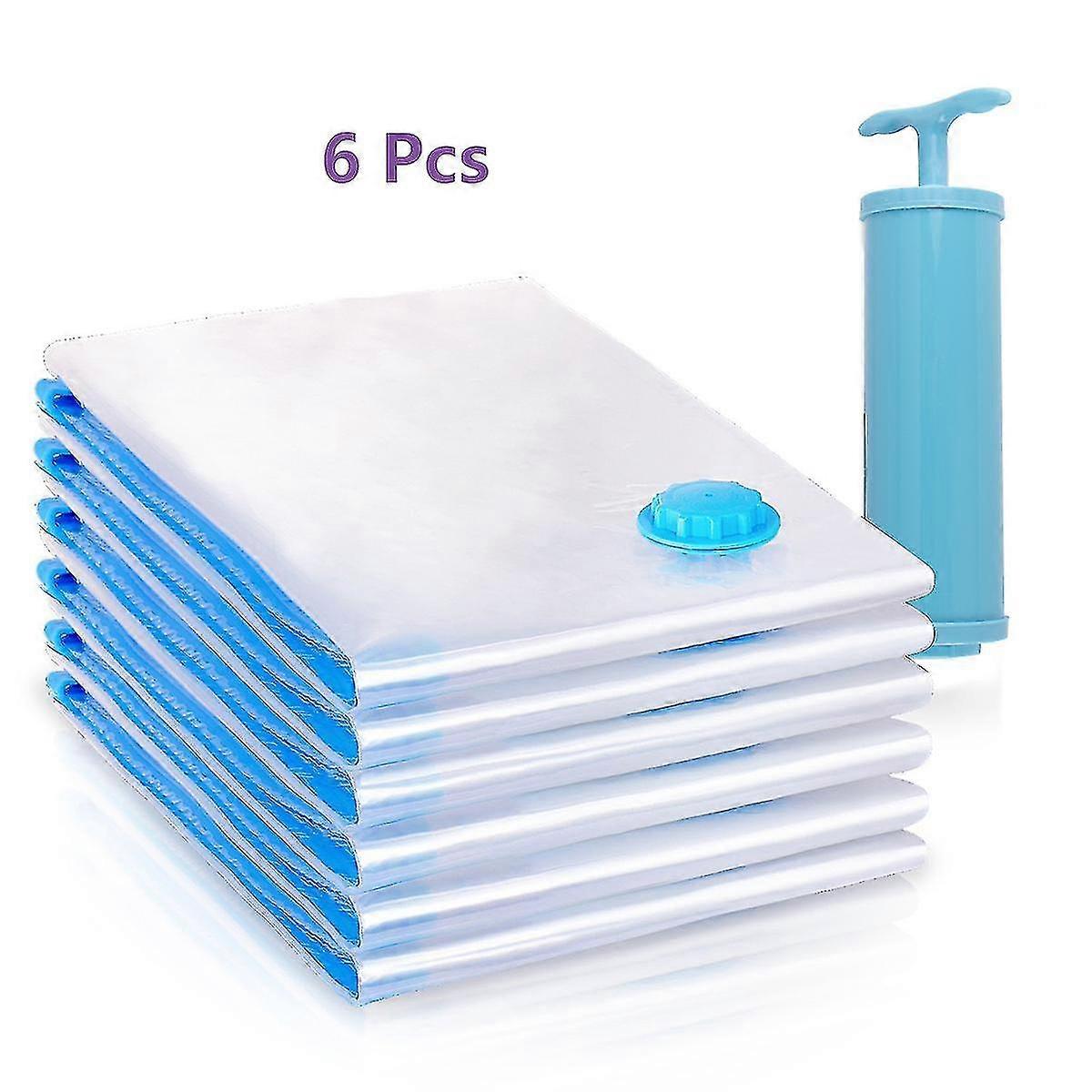 Vacuum Storage Bags With Hand Pump - Jumbo, 6 Pack
