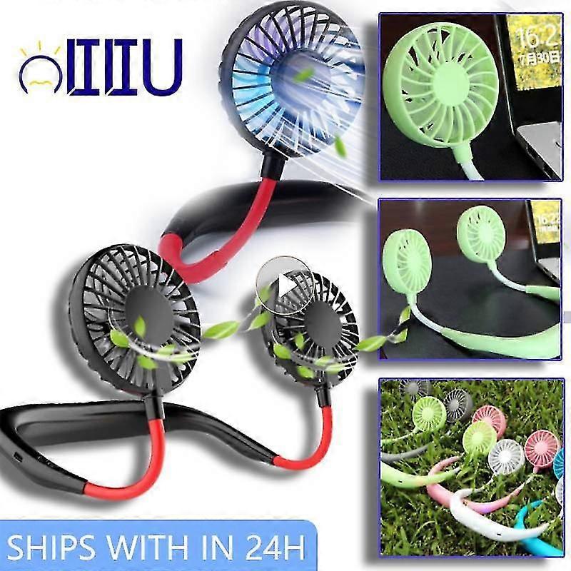 Usb Portable Fan Cold Fan Hands Free Neck Fan Hanging Rechargeable Mini Sports Fan 2000mah
