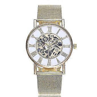 Men Quartz Watch Alloy Mesh Hollow Dial Sports Watch New