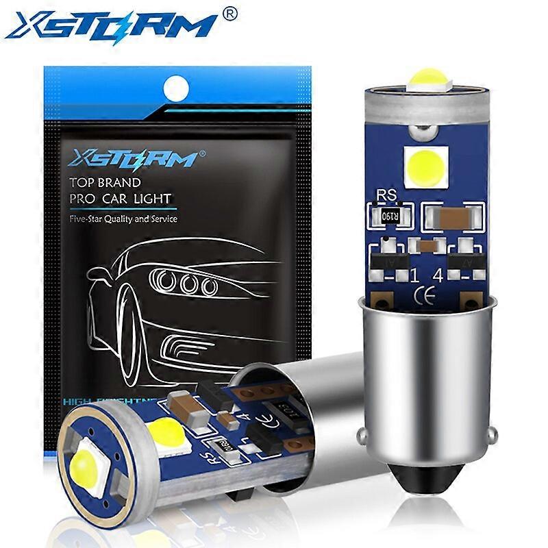 2Pcs BA9S Led Bulb T4W Led Canbus Car Interior Lights Marker Dome Readling License Plate Lamp 12V White Red Yellow Blue