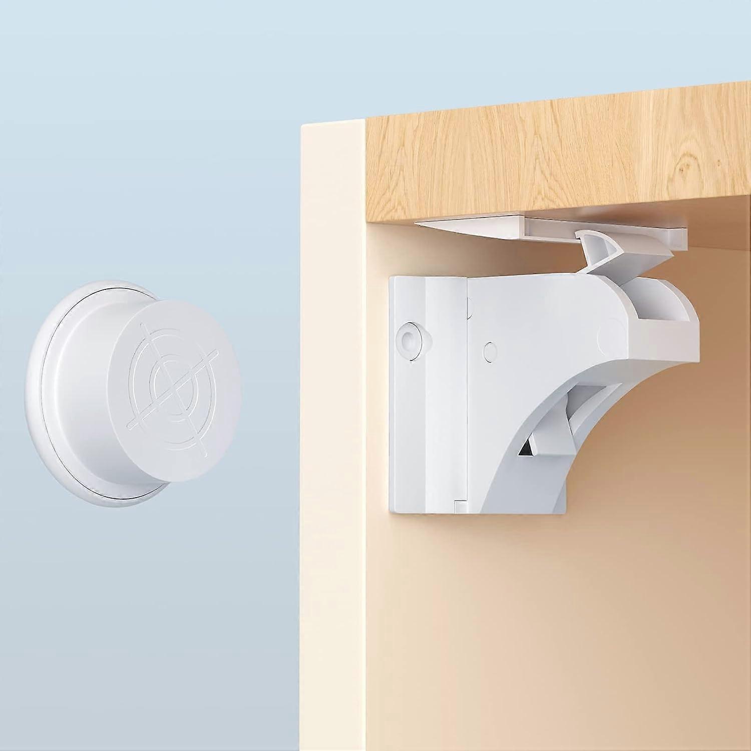 12 Pack Child Safety Magnetic Locks + 3 Keys - Safety Locks for Cupboards and Drawers No Drilling or Fixed Screws, 4 Child Safety Locks for Knobs