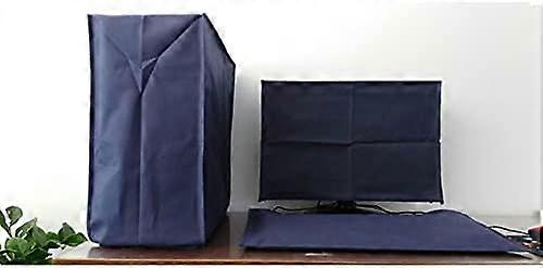 3 Pieces Computer Dust Cover Monitor + Keyboard+ Computer Host Pc Dust Proof Computer Covers Case Computer Dust Cover for Desktop Pc CPU Tower Protect