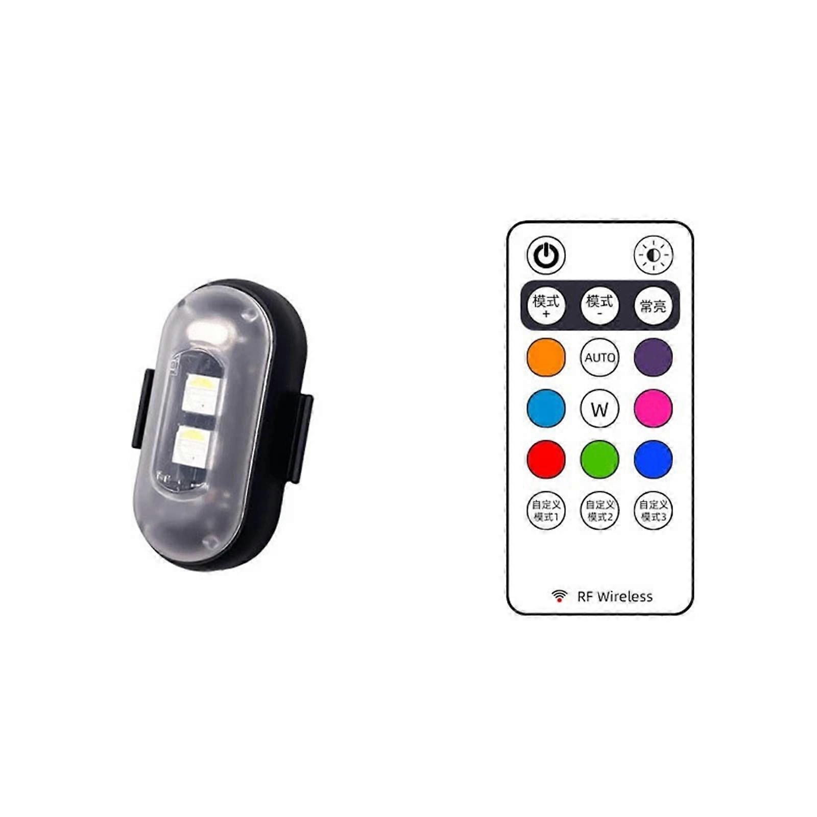 Wireless LED Lights with Remote - Colorful, Flashing, Multi-Mode Aircraft Motorcycle Lights, Magnetic
