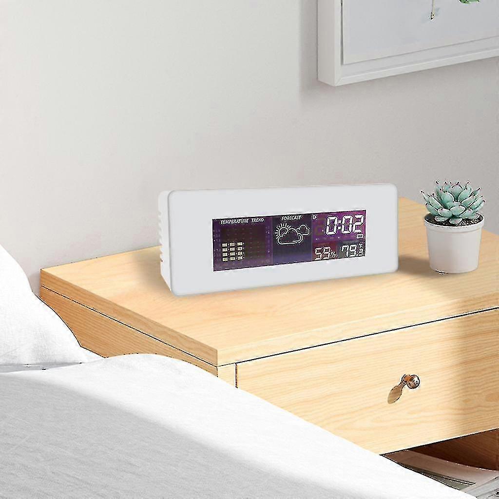 Weather Station Clock Lcd-display Dc Batteries Power-supply Wake Up Clock