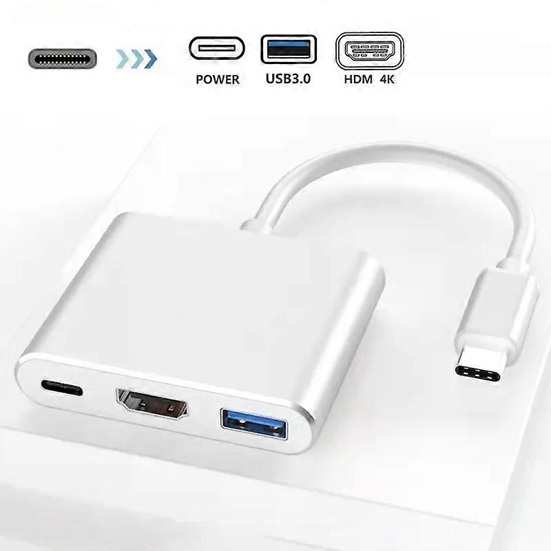 3 In 1 Type C To 4K HDMI-compatible USB 3.0 Charging Adapter USB C Hub USB 3.0 Dock Station Splitter for Laptop Macbook Air Pro