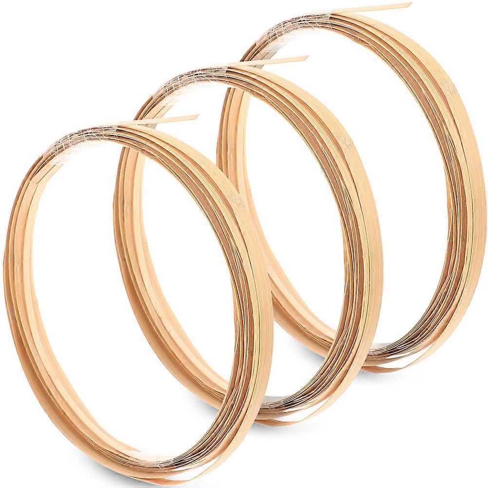 3 ruller bambuskurv vævning strimler DIY flad bambus webbing strimler kurv vævning materiale