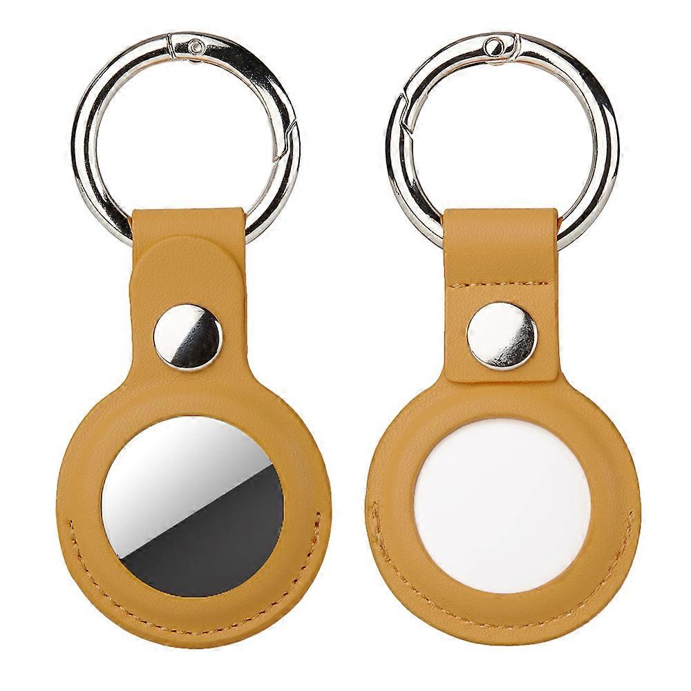 Protective Holder for AirTag Case, Air Tag Case Leather with Keychain 2pcs