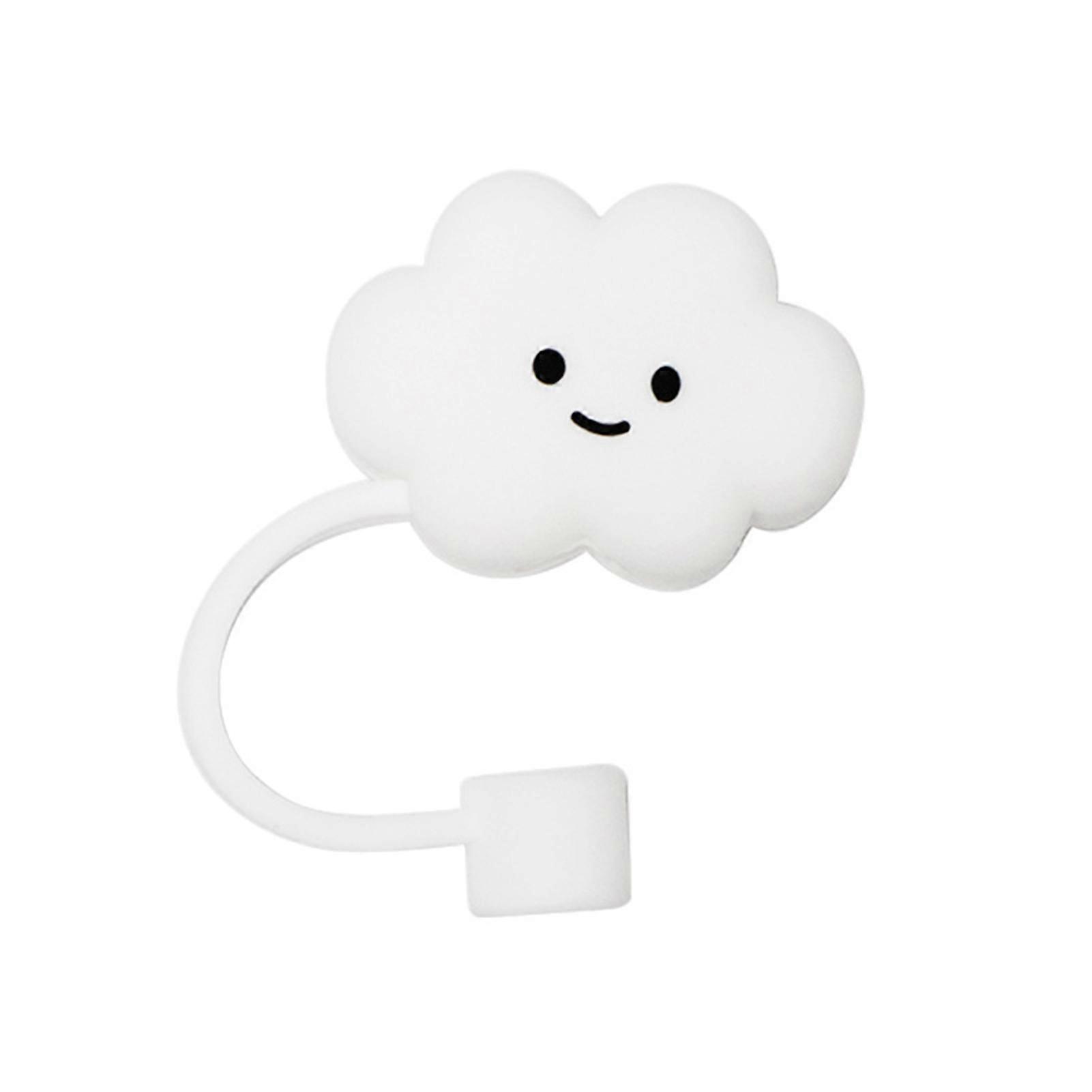 Straw Dust Plug Cloud Shape Beautiful Reusable Creative Lovely Dustproof Food Grade Silicone Cartoon Design Straw Lid Daily Use Jikaixiang