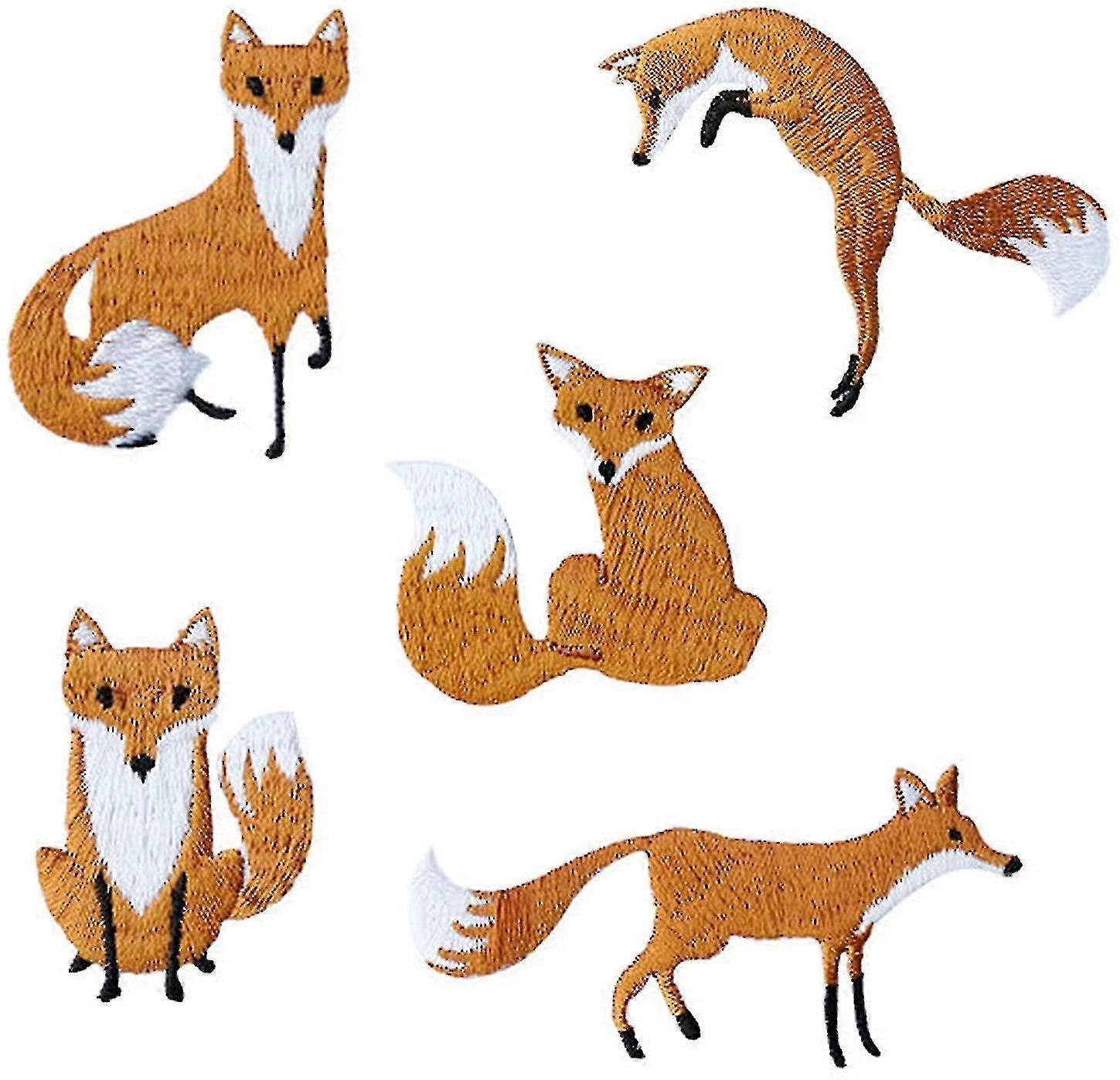 brodert appliqu patch sydd fox appliqu patch delikat brodert patch - 5 stk