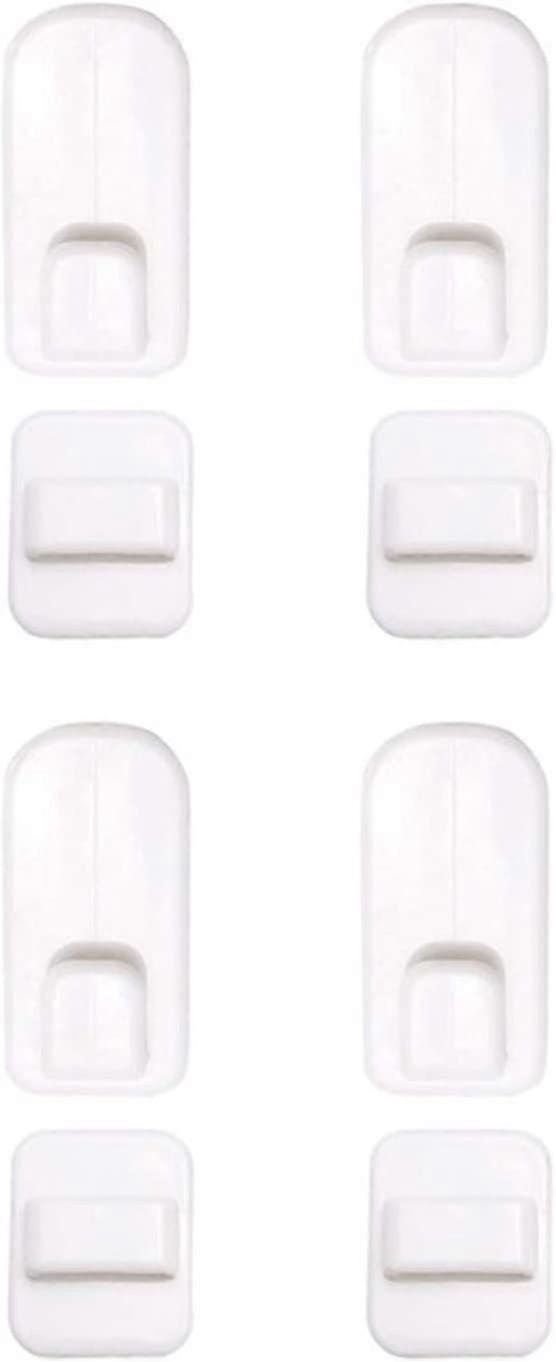 Remote Control Holder Hook,4 Set Wall Mount Storage Sticky White Plastic Hook