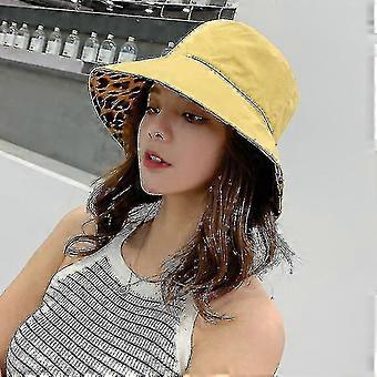 Kobiety Leopard Print Odwracalne wiadro Hatyellow