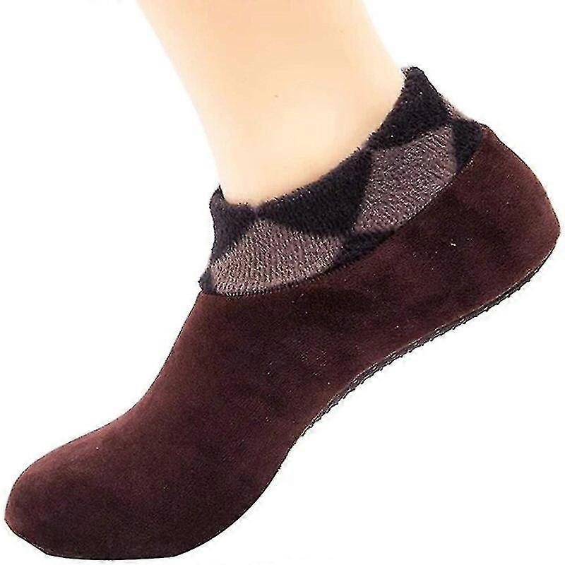1 Pair Socks Floor Non-slip Thermal Socks Indoor Non-slip Thermal Socks Indoor Slippers Socks Leopard Print Soft And Thick Socks
