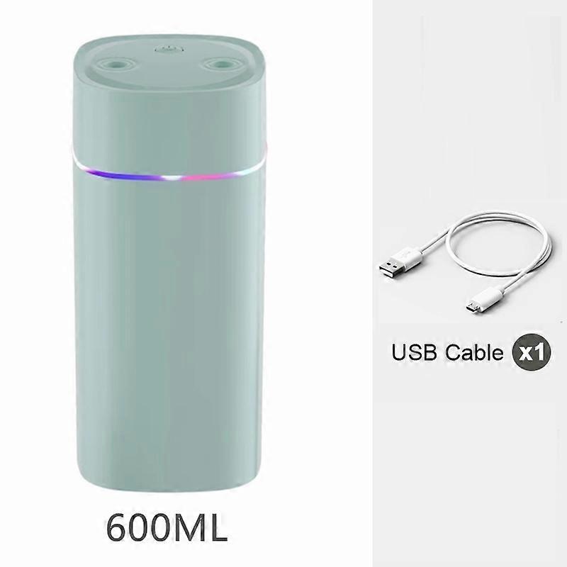 JUEGE *ポータブルミスト加湿器、カラフルな常夜灯付き600mlスモールデスククールミニ加湿器、オフィス寝室用のUSBパーソナルデスクトップ加湿器、