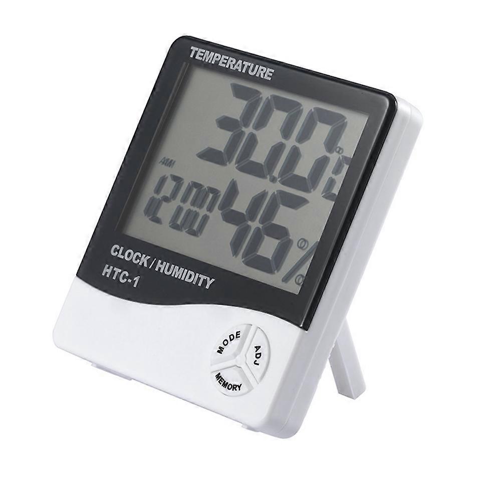 Digital LCD Thermometer Hygrometer Humidity Meter Room Indoor Temperature Clock