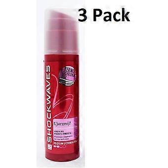 3 x Wella Shockwaves Tame It Heat Defense Hair Straightening Protective Cream 100ml 