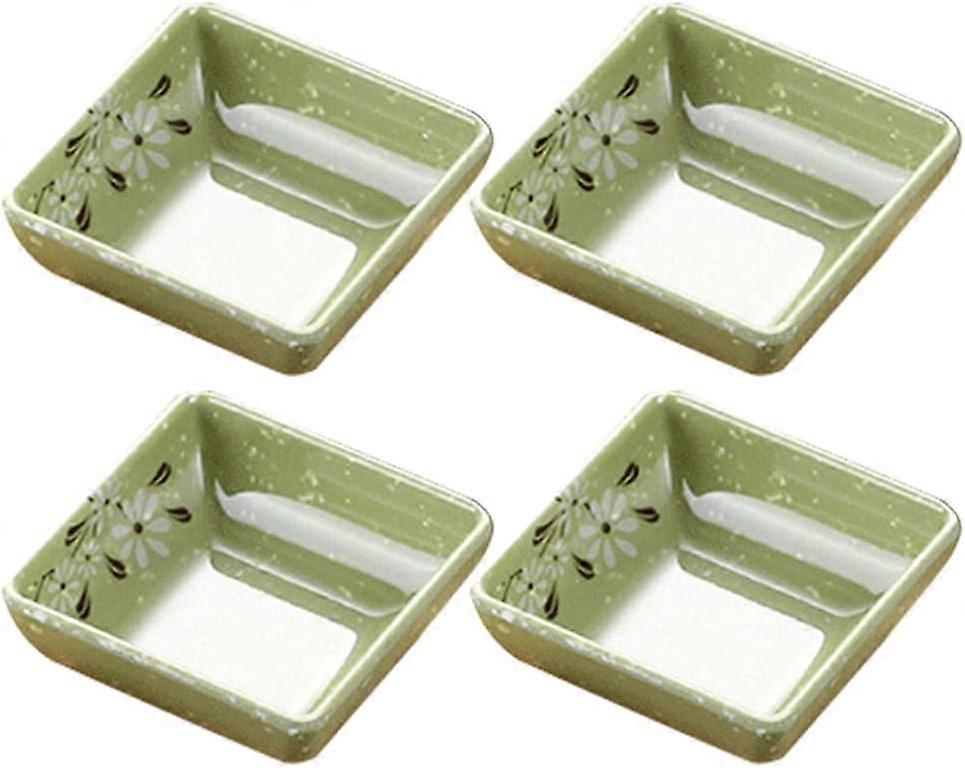 Portion Cups Soy Sauce Dish 4 Pcs Sauce Dipping Bowl Melamine Sauce Dish Daisy Pattern Serving Tray Restuarant Supplies for Nuts Salmon Sushi Appetize